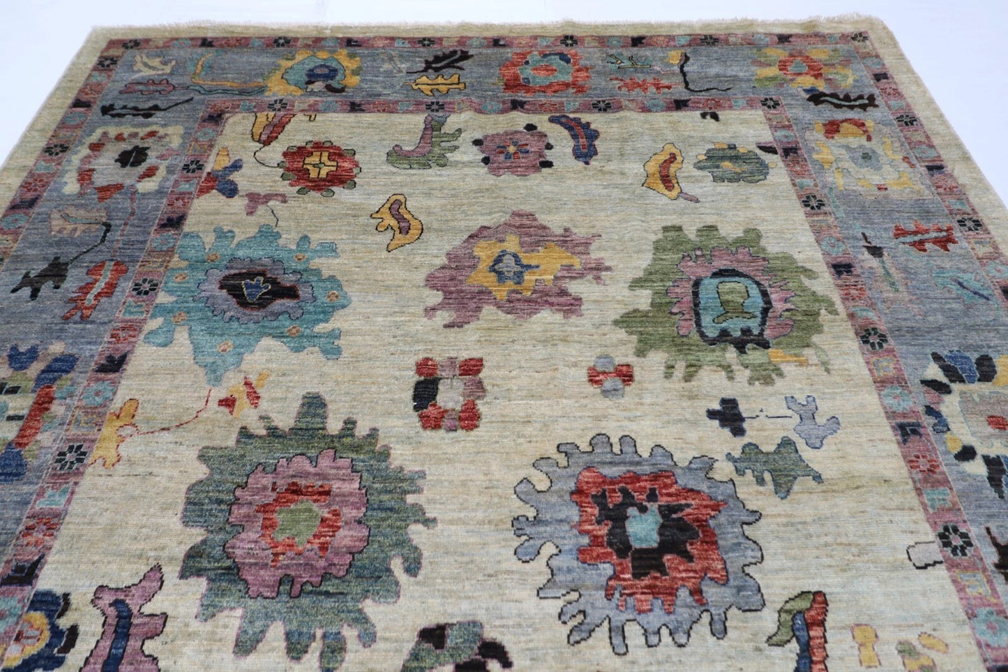 277 x 360 cm | Oushak Afghan Tribal Hand Knotted Carpet