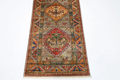 79 x 293 cm | Kazak Afghan Tribal Hand Knotted Wool Runner