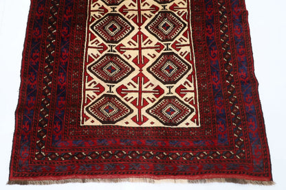 136 x 200 cm | Baluchi Afghan Tribal Hand Knotted Veg Dye Wool carpet