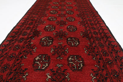 78 x 290 cm | Bokhara Afghan Tribal Hand Knotted Wool Runner