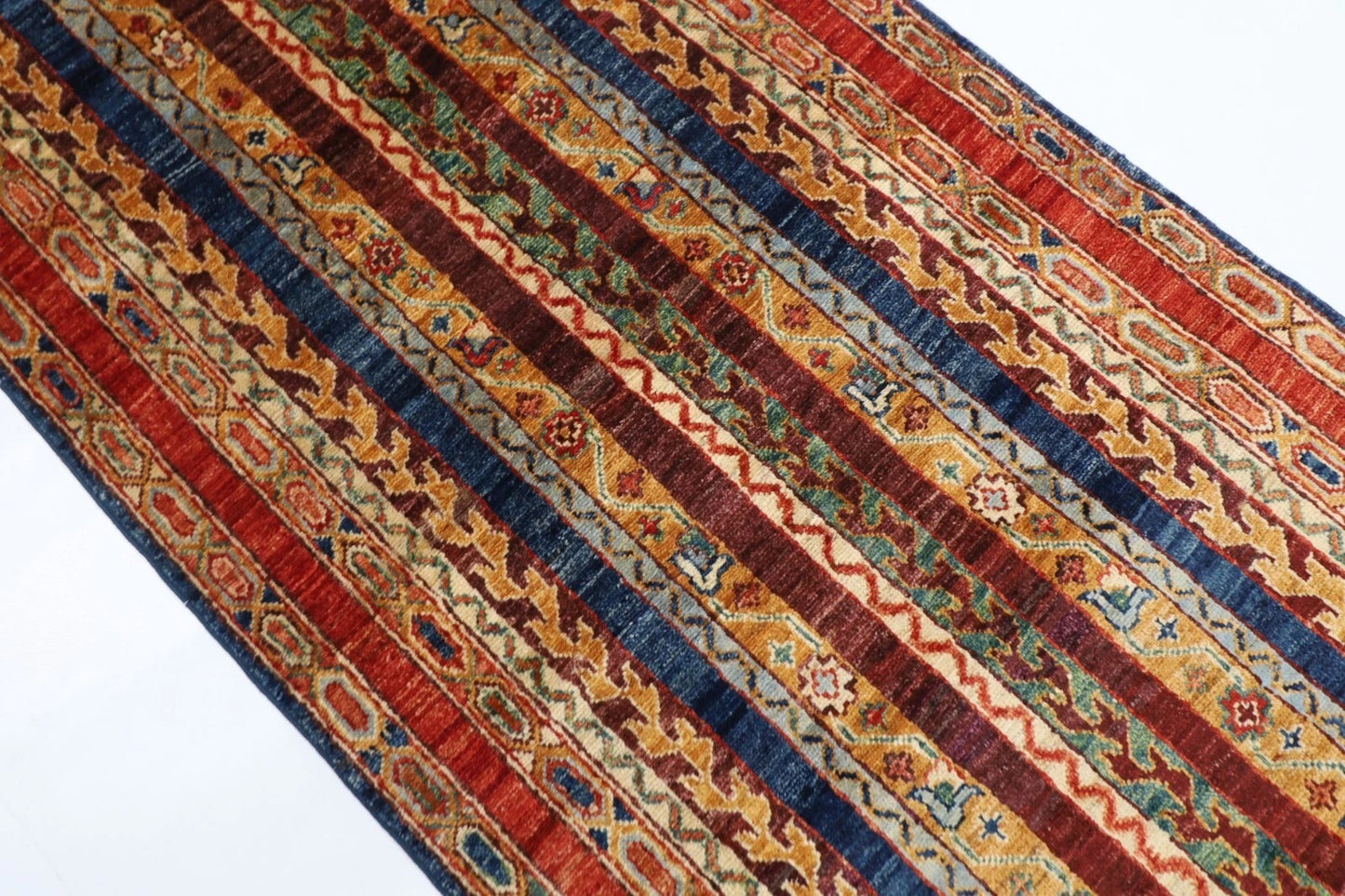 87 x 303 cm | Shawl Afghan Tribal Hand Knotted Wool Runner