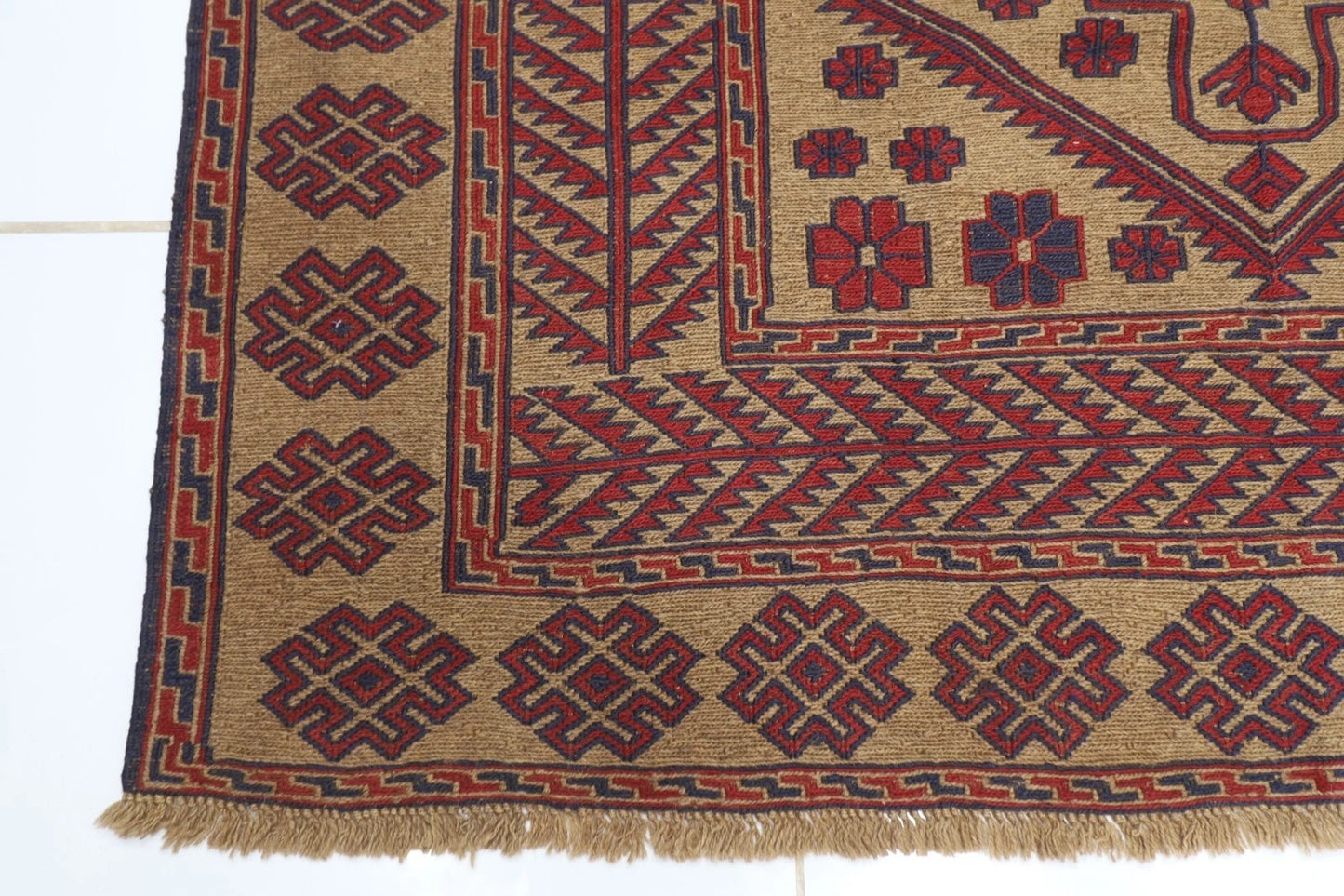 163 x 230 cm | Kilim Afghan Tribal Hand Knotted Veg Dye Wool Carpet