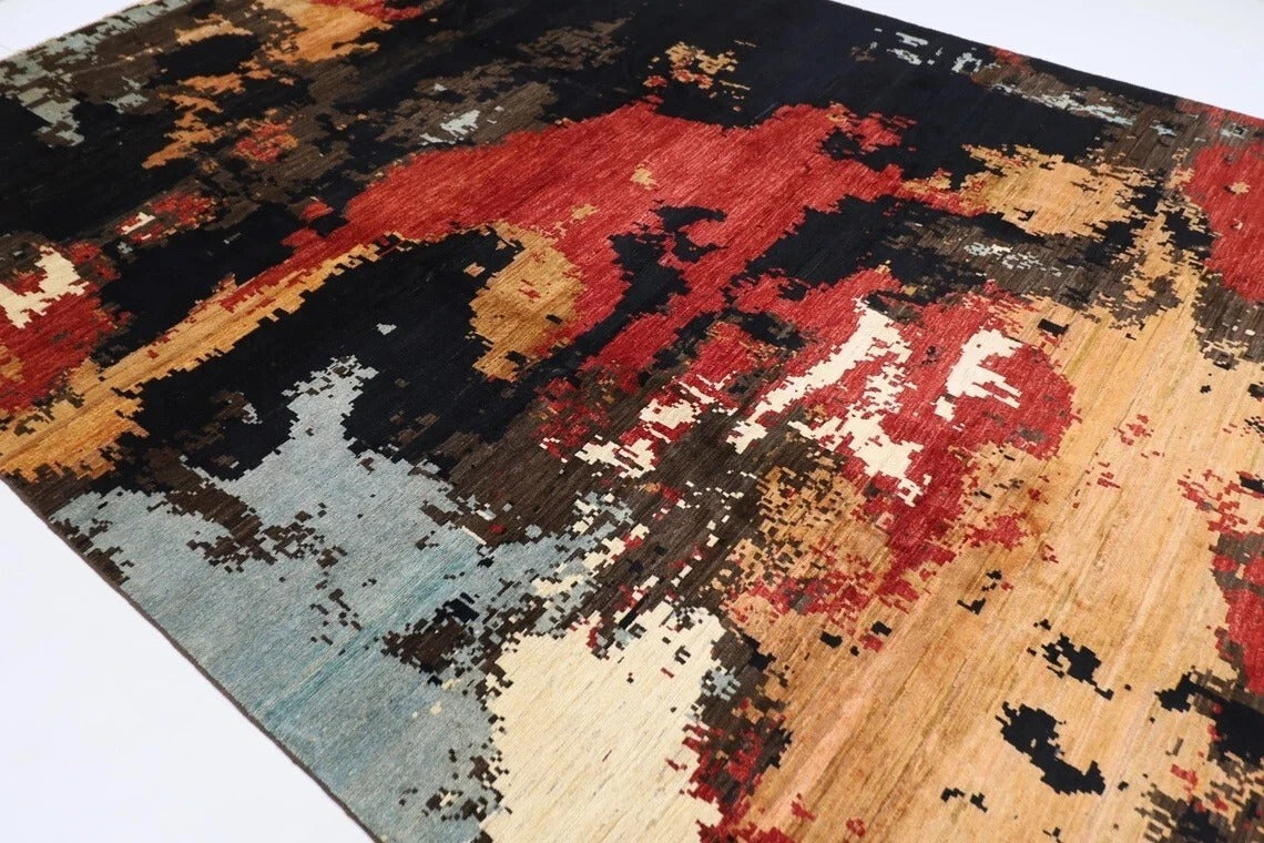 253 x 352 cm | Abstract Afghan Hand Knotted Carpet
