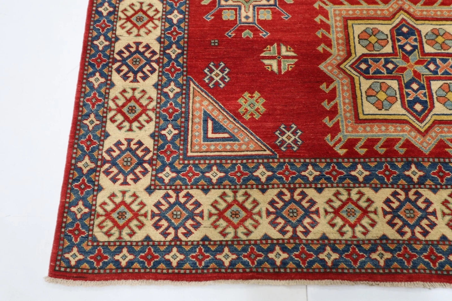 203 x 280 cm | Kazak Afghan Tribal Hand Knotted Carpet