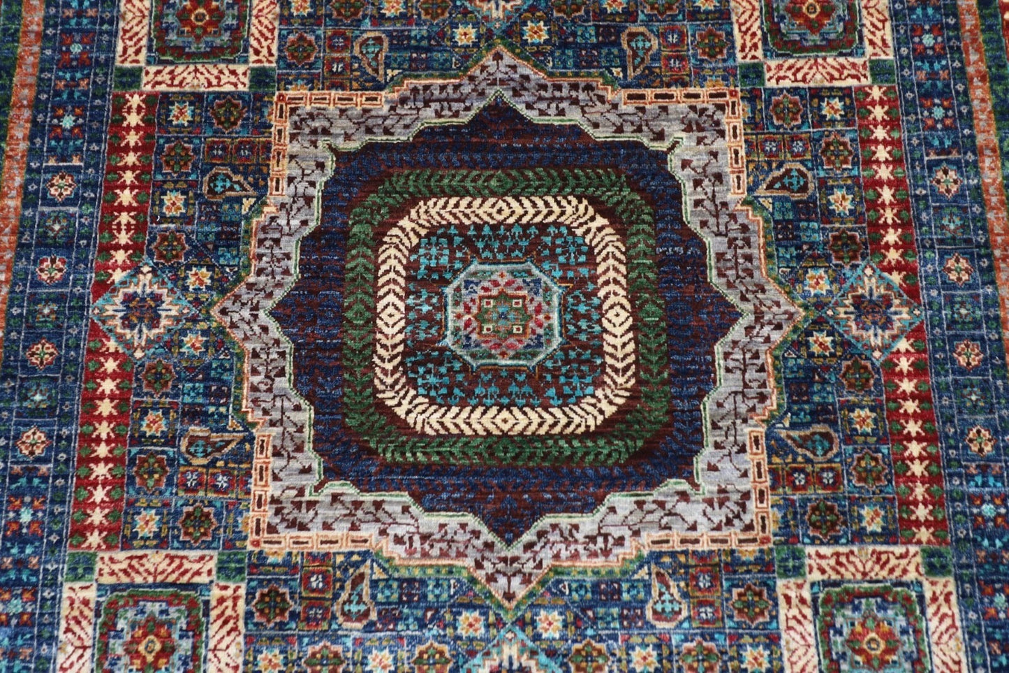 175 x 242 cm | Mamluk Afghan Tribal Hand Knotted Veg Dye Wool Carpet