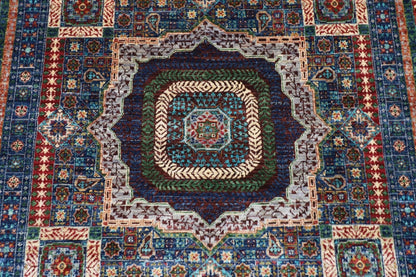 175 x 242 cm | Mamluk Afghan Tribal Hand Knotted Veg Dye Wool Carpet