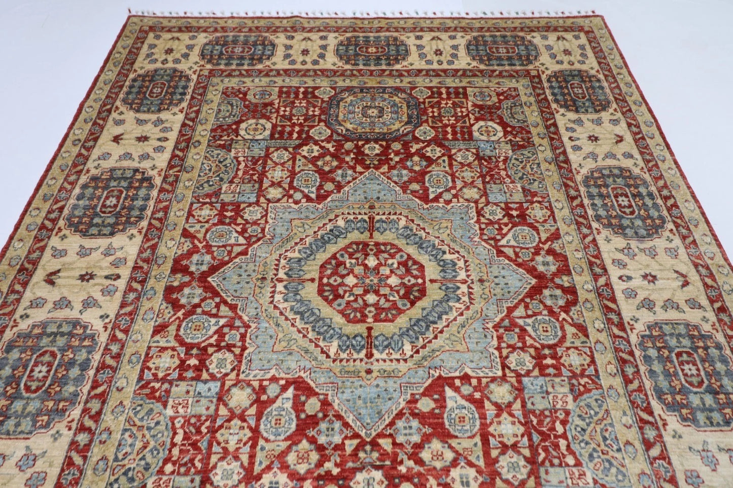 207 x 284 cm | Mamluk Afghan Tribal Hand Knotted Carpet