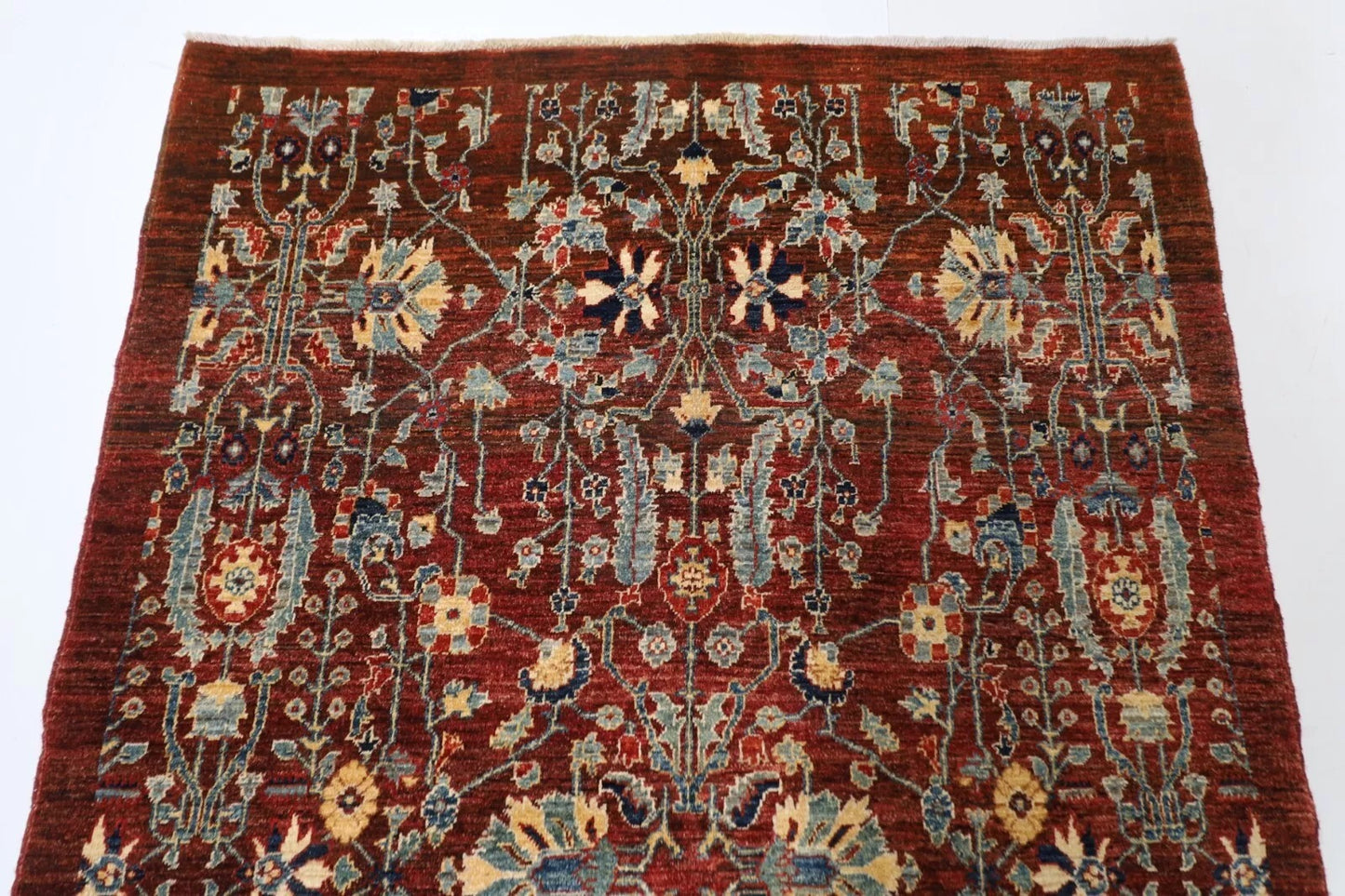 127 x 187 cm | Afghan Tribal Hand Knotted Veg Dye Wool carpet
