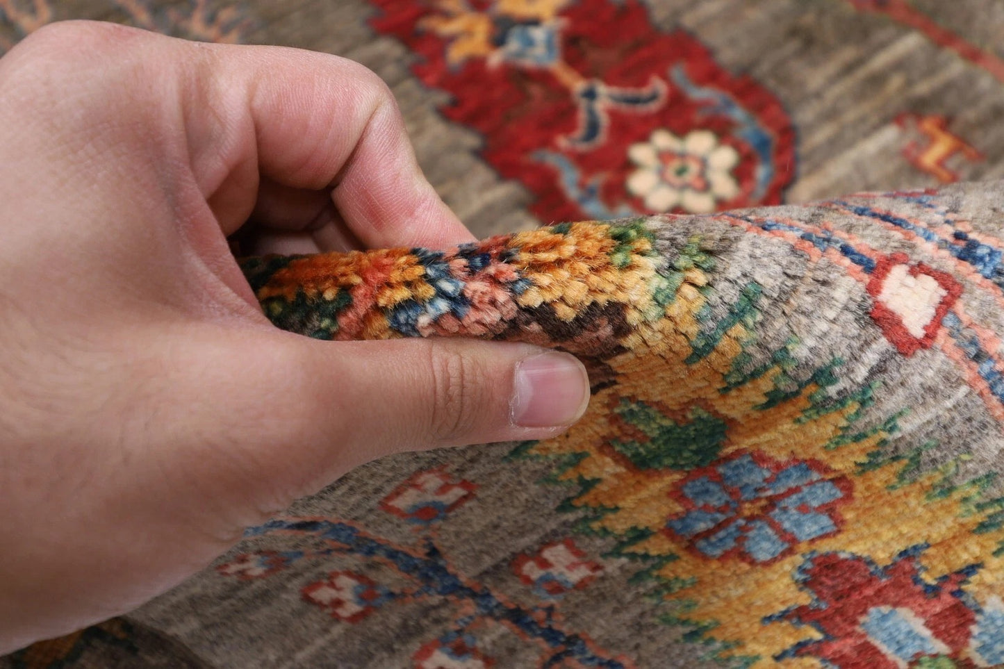 149 x 195 cm | Afghan Tribal Hand Knotted Veg Dye Wool Carpet