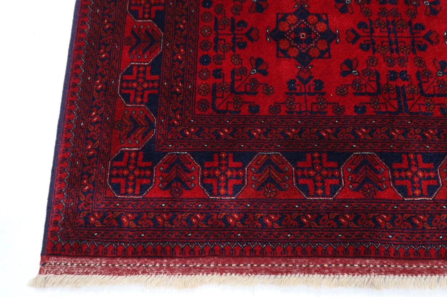 132 x 202 cm | Belgic Afghan Tribal Hand Knotted Veg Dye Wool carpet