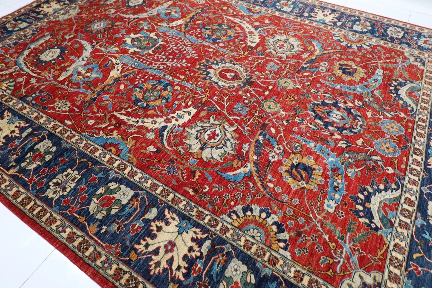 306 x 412 cm | Sickle Leaf Afghan Hand Knotted Carpet