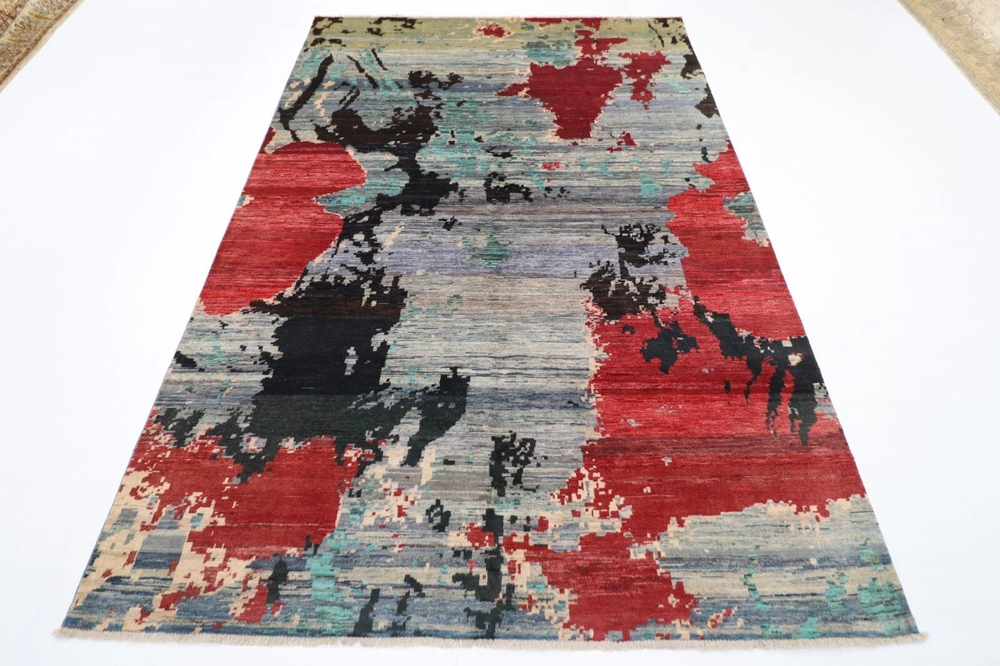 197 x 288 cm | Abstract Afghan Tribal Hand Knotted Carpet