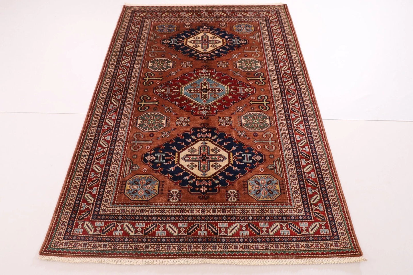 153 x 207 cm | Shirvan Afghan Tribal Hand Knotted Veg Dye Wool Carpet