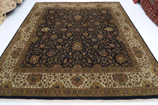 308 x 317 cm | Floral Afghan Tribal Hand Knotted Wool Square Carpet