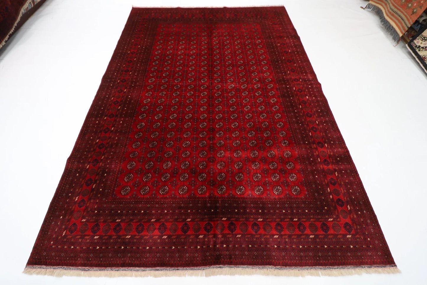 200 x 288 cm | Fine Mori Bokhara Afghan Tribal Hand Knotted Carpet