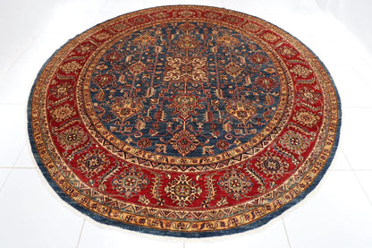 300 x 309 cm | Kazak Afghan Tribal Hand Knotted Wool Round Carpet