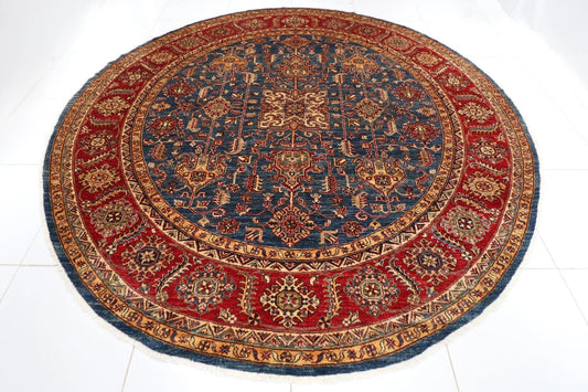 300 x 309 cm | Kazak Afghan Tribal Hand Knotted Wool Round Carpet