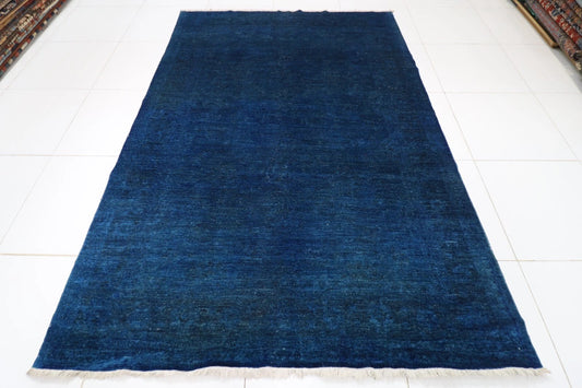 190 x 275 cm | Gabbeh Blue Afghan Tribal Hand Knotted Veg Dye Wool Carpet