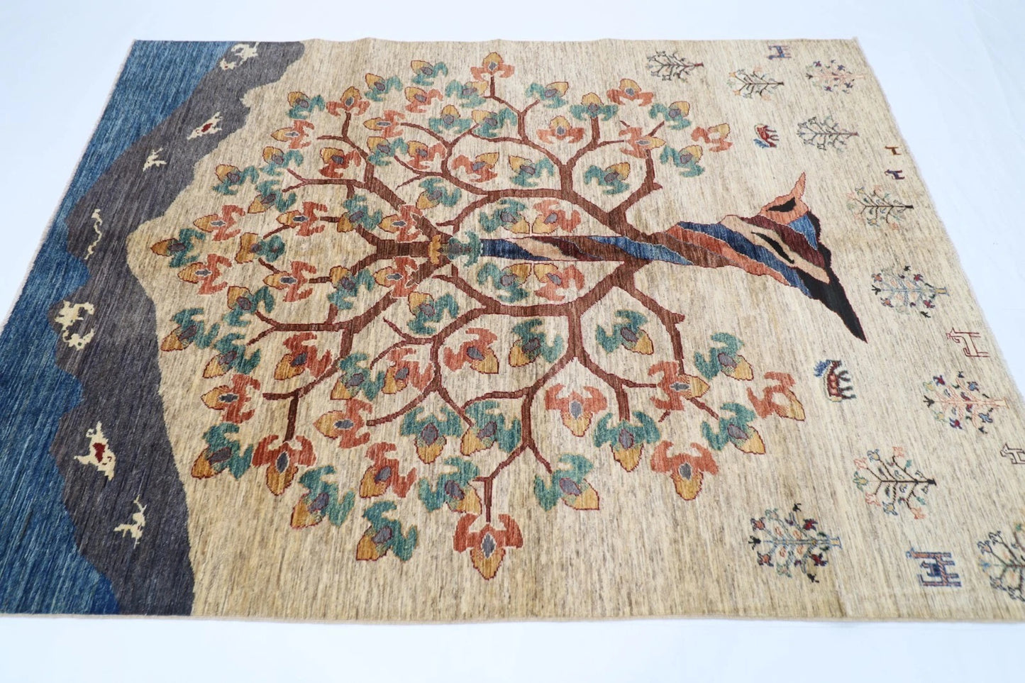 171 x 242 cm | Afghan Tribal Hand Knotted Veg Dye Wool Carpet