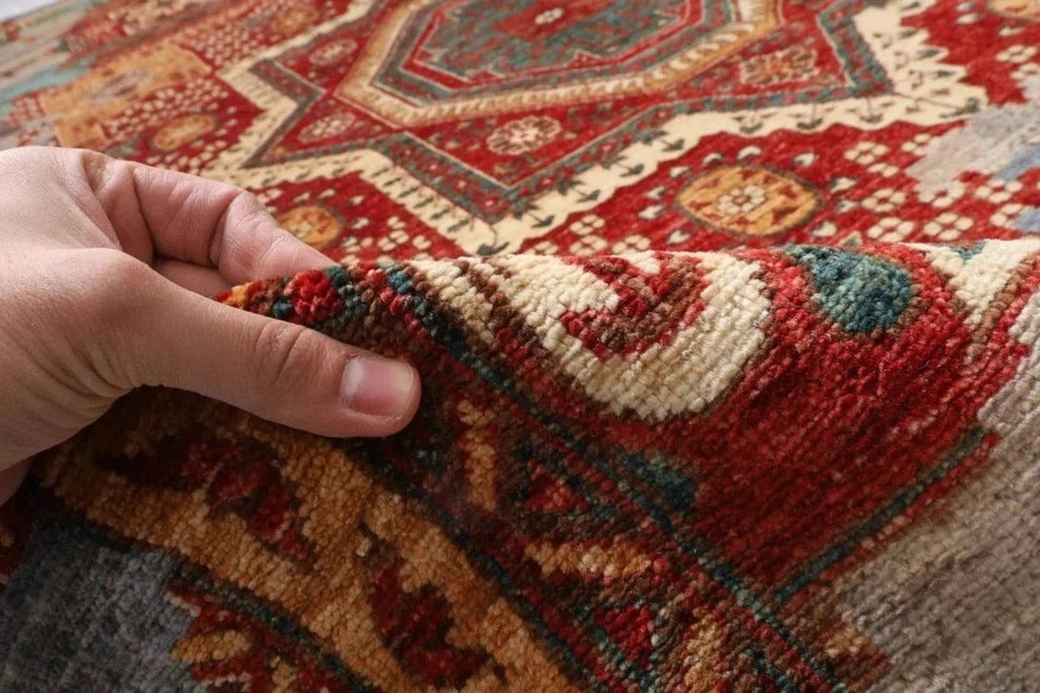 279 x 369 cm | Abstract Mamluk Afghan Hand Knotted Carpet