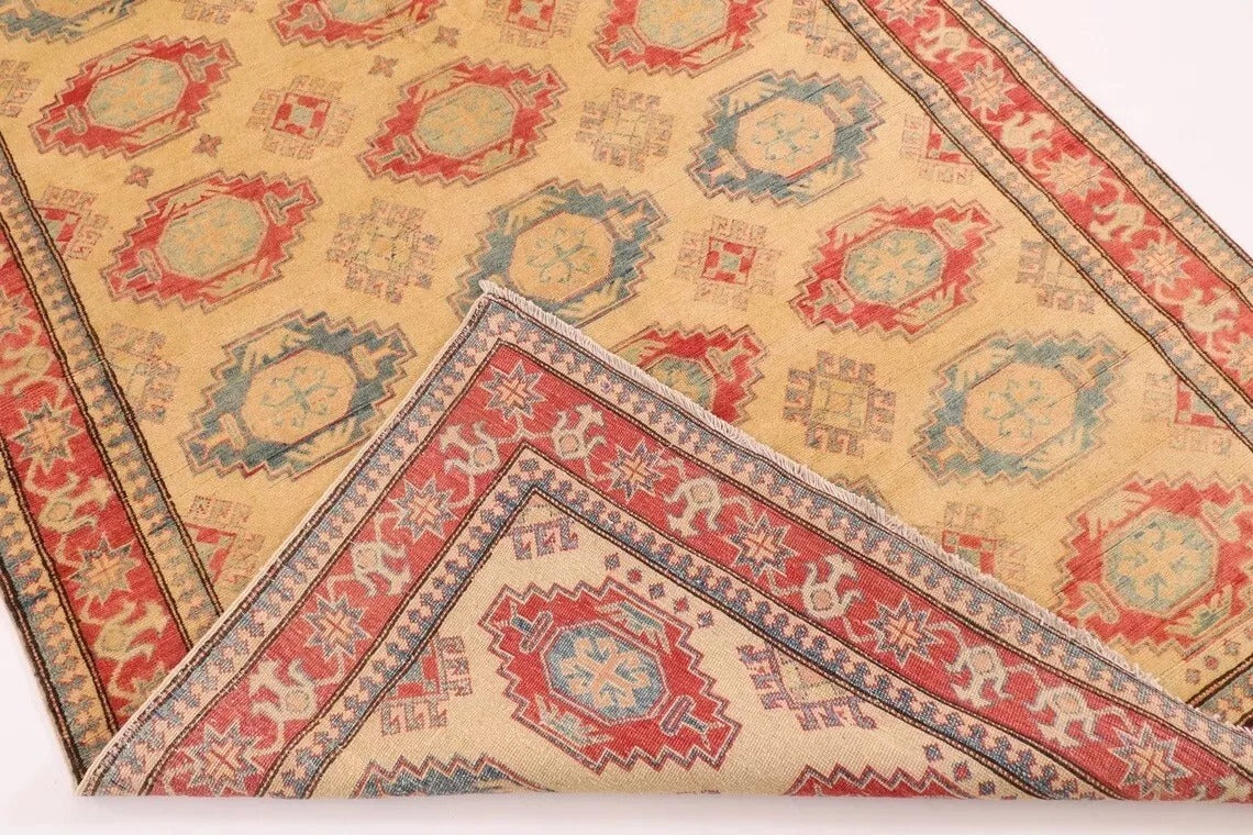 155 x 295 cm | Over Size Kazak Afghan Tribal Hand Knotted Veg Dye Wool Carpet
