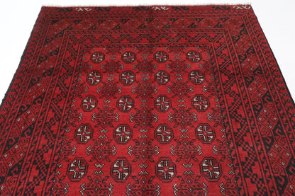 164 x 239 cm | Akja Bokhara Afghan Tribal Hand Knotted Veg Dye Wool Carpet