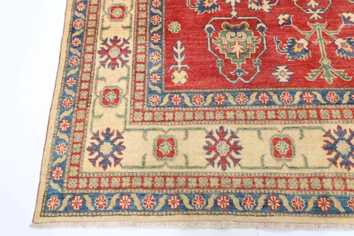 202 x 283 cm | Kazak Afghan Tribal Hand Knotted Carpet