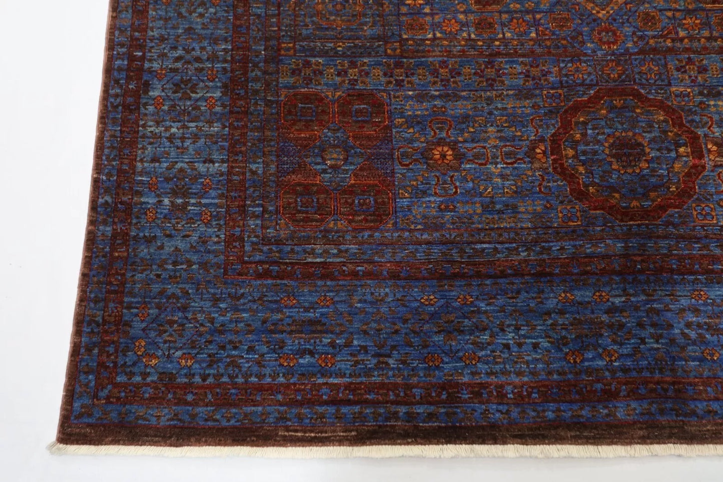 174 x 245 cm | Mamluk Afghan Tribal Hand Knotted Veg Dye Wool Carpet
