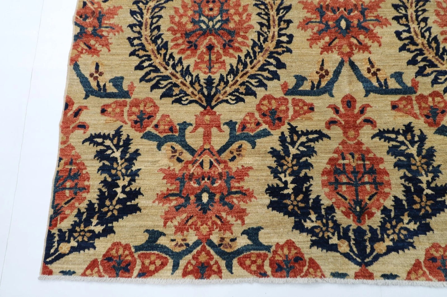 168 x 242 cm | Afghan Tribal Hand Knotted Veg Dye Wool Carpet