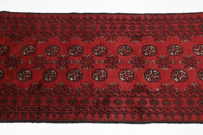78 x 290 cm | Bokhara Afghan Tribal Hand Knotted Wool Runner
