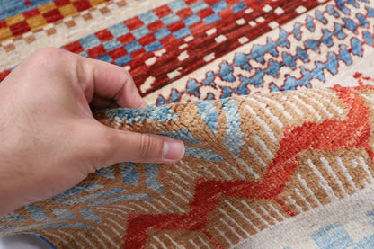 156 x 210 cm | Fine Afghan Tribal Hand Knotted Veg Dye Wool Carpet