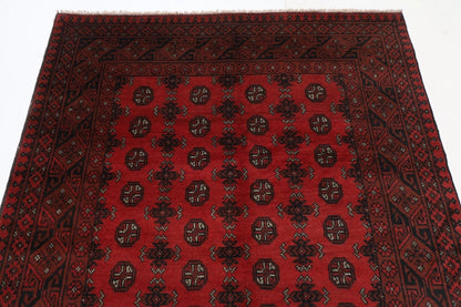 159 x 234 cm | Akja Bokhara Afghan Tribal Hand Knotted Veg Dye Wool Carpet