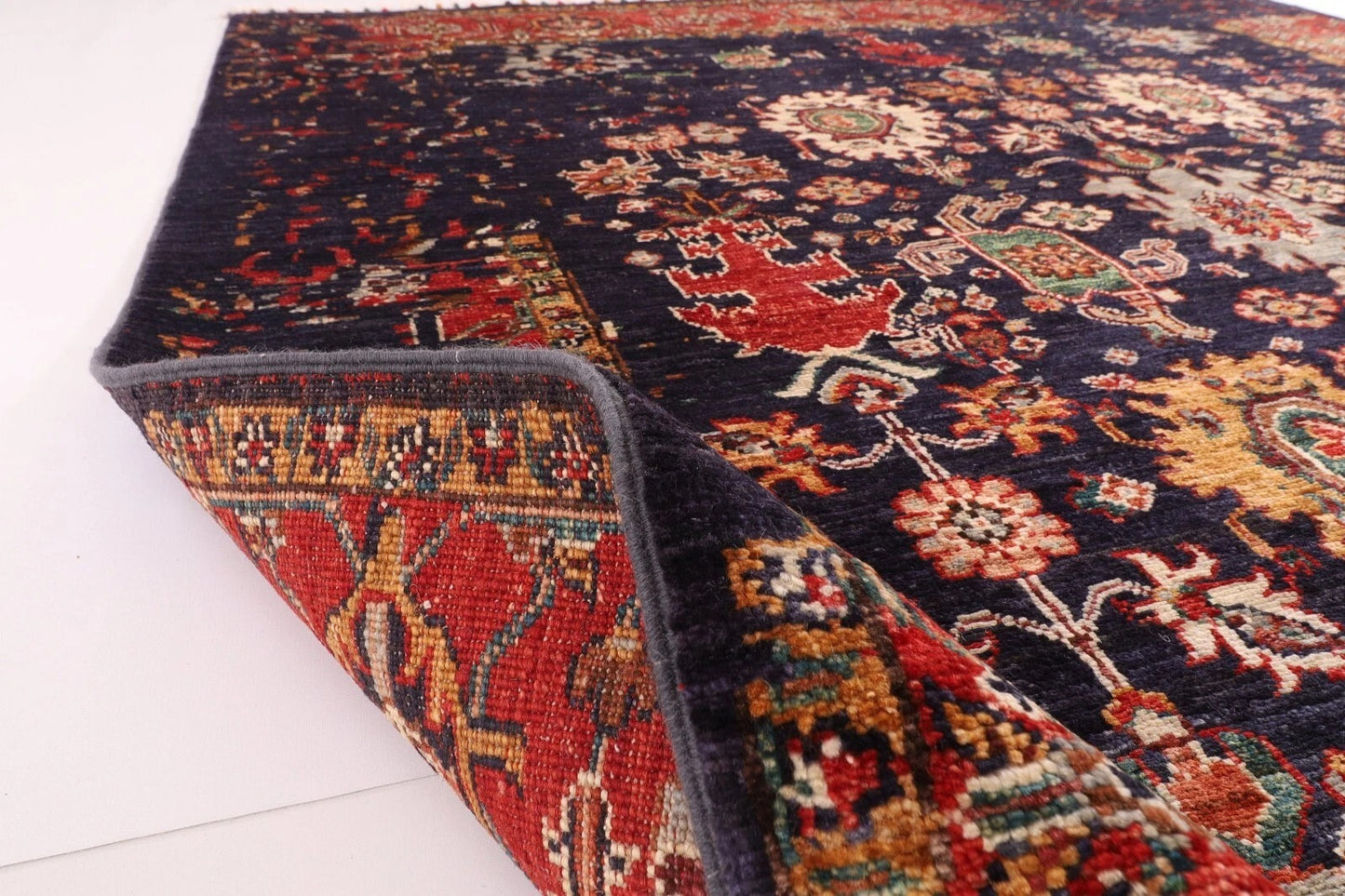 158 x 195 cm | Abstract Afghan Tribal Hand Knotted Veg Dye Wool Carpet