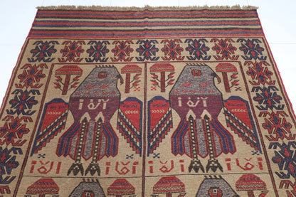 187 x 284 cm | Barjesta Flat Weaved Afghan Tribal Hand Knotted Wool Carpet kilim
