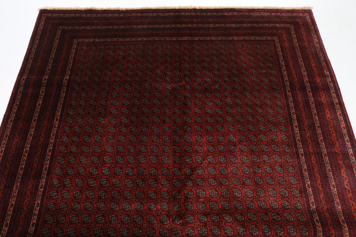195 x 297 cm | Fine Mori Bokhara Afghan Tribal Hand Knotted Carpet
