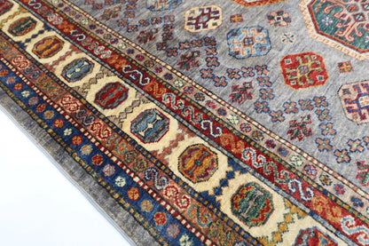 150 x 208 cm | Kazak Afghan Tribal Hand Knotted Veg Dye Wool carpet