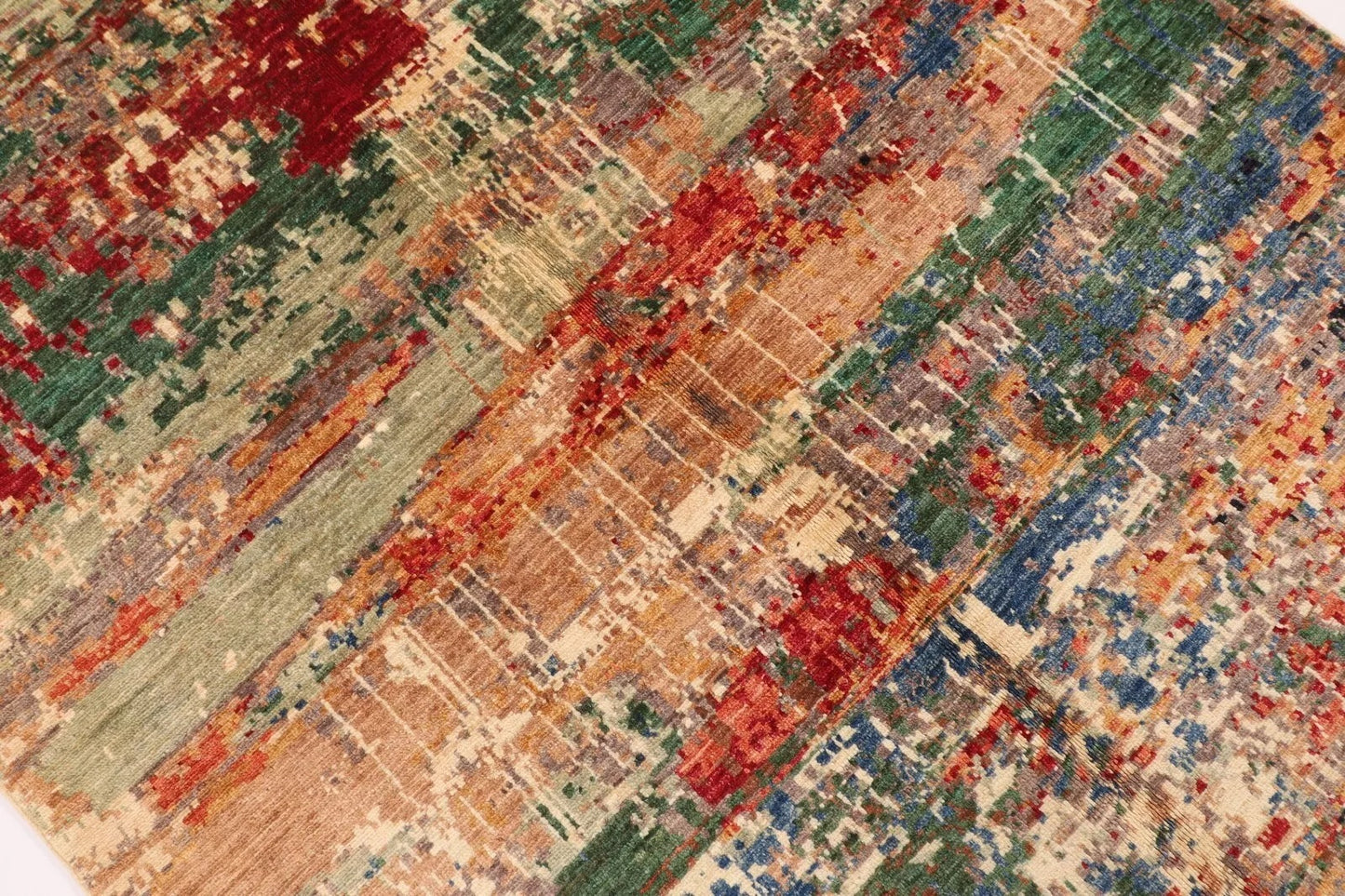 126 x 186 cm | Abstract Afghan Tribal Hand Knotted Veg Dye Wool carpet