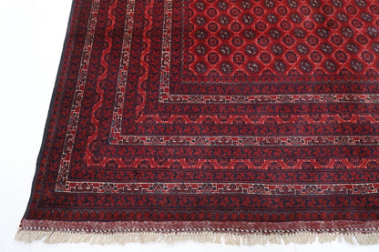 198 x 295 cm | Mori Bokhara Afghan Tribal Hand Knotted Carpet