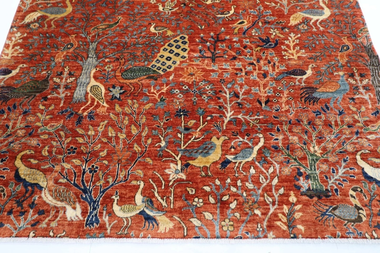 200 x 292 cm | Birds Afghan Tribal Hand Knotted Carpet