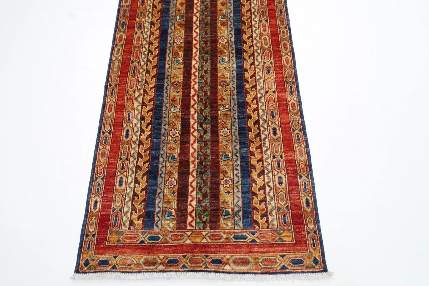 87 x 303 cm | Shawl Afghan Tribal Hand Knotted Wool Runner