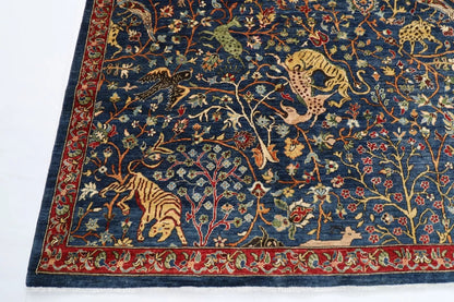 275 x 364 cm | Animal Hunting Afghan Tribal Hand Knotted Carpet