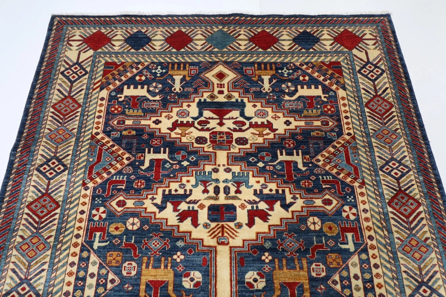 160 x 212 cm | Fine Afghan Tribal Hand Knotted Veg Dye Wool Carpet
