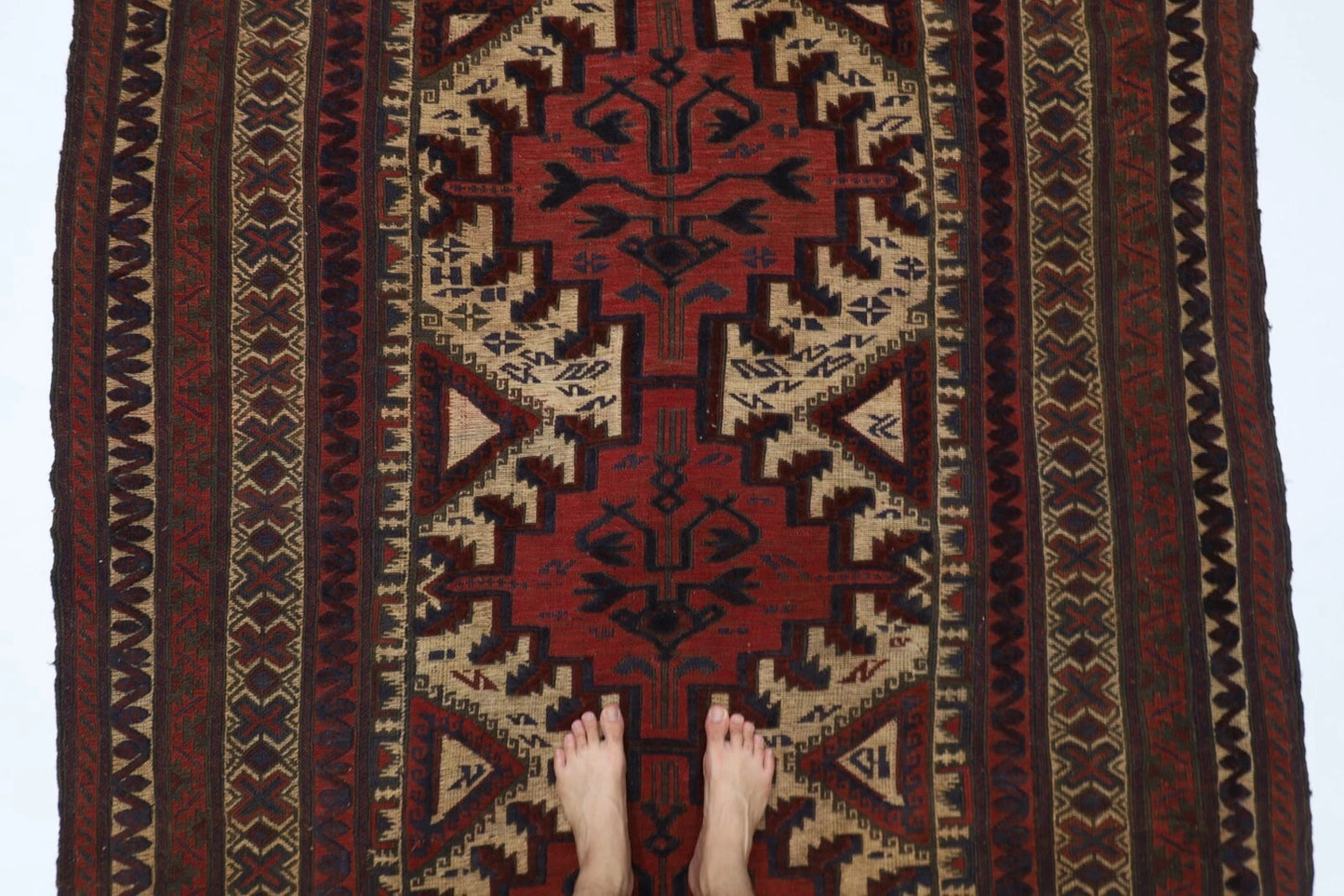 177 x 254 cm | Vintage Kilim Afghan Tribal Hand Knotted Veg Dye Wool Carpet