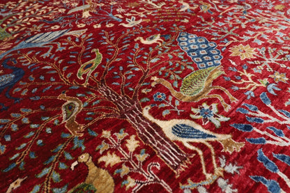 248 x 308 cm | Birds Afghan Tribal Hand Knotted Carpet