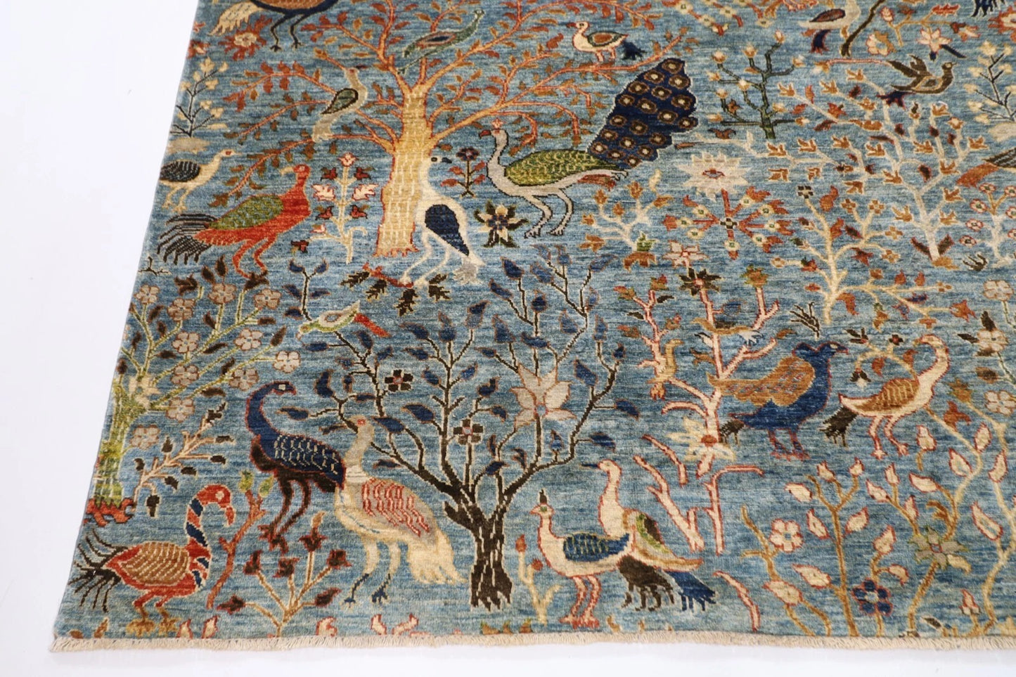 252 x 299 cm | Birds Afghan Tribal Hand Knotted Carpet