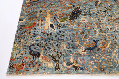 252 x 299 cm | Birds Afghan Tribal Hand Knotted Carpet