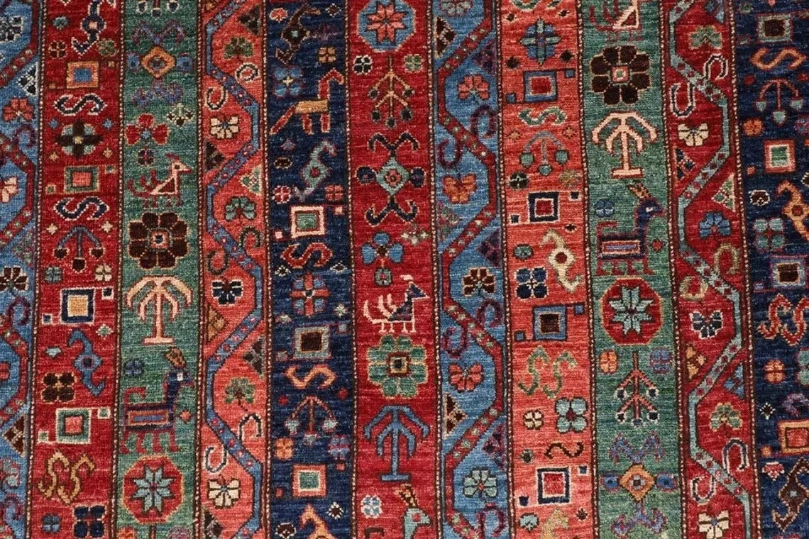 271 x 358 cm | Shawl Afghan Tribal Hand Knotted Carpet