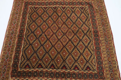 149 x 164 cm | Accent Afghan Tribal Hand Knotted Veg Dye Wool carpet