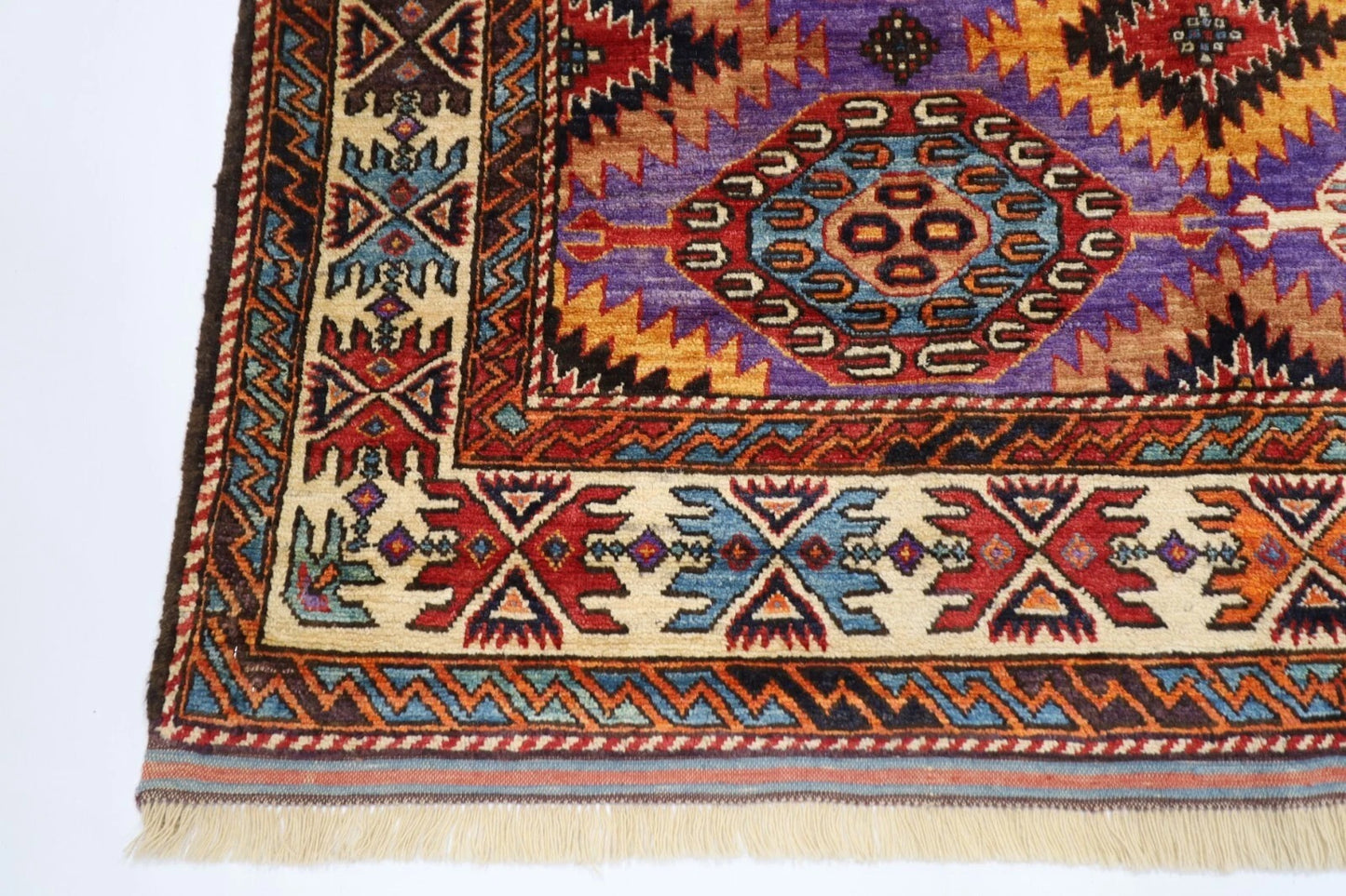 160 x 226 cm | Purple Afghan Tribal Hand Knotted Veg Dye Wool carpet