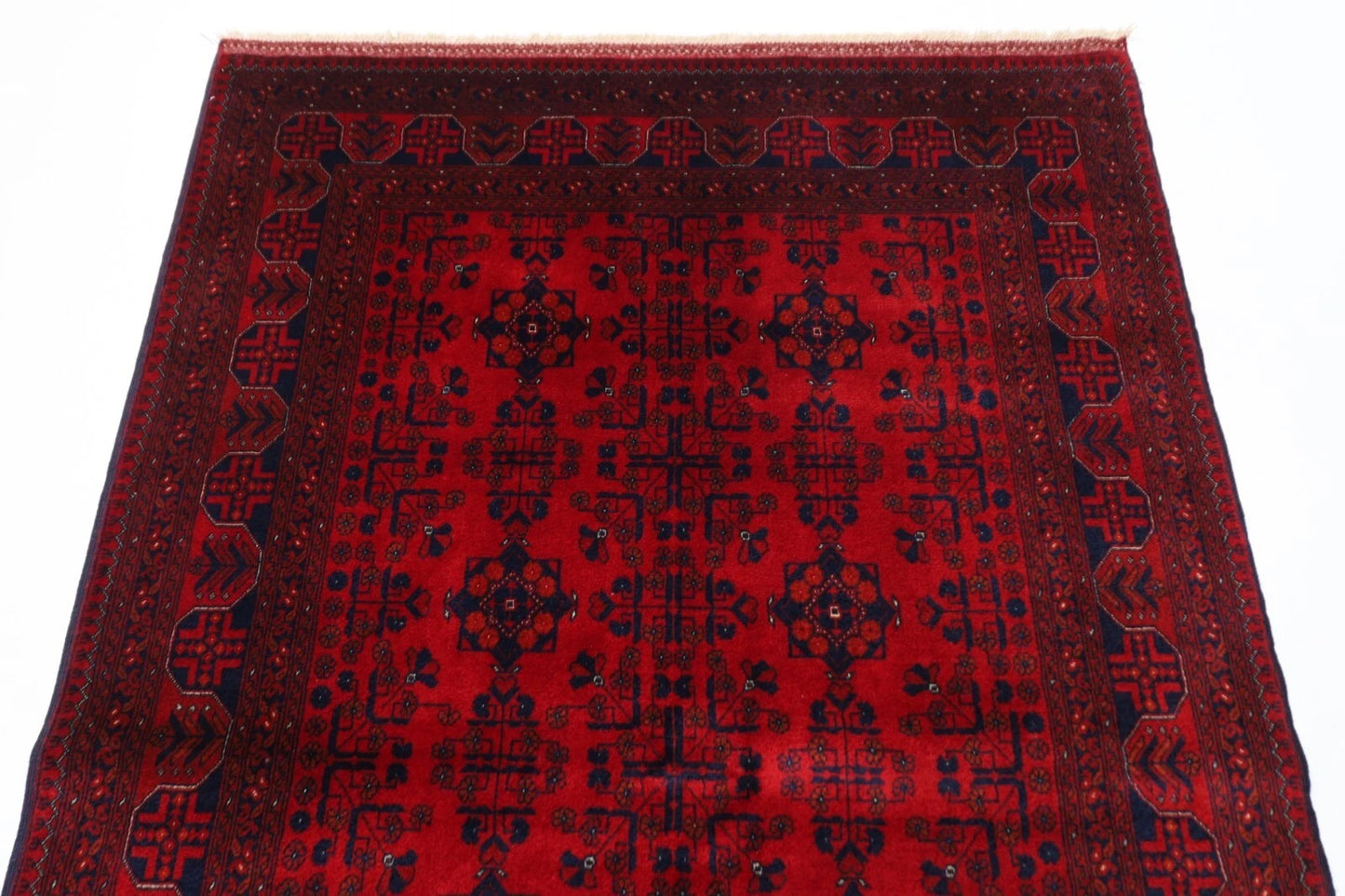 132 x 202 cm | Belgic Afghan Tribal Hand Knotted Veg Dye Wool carpet